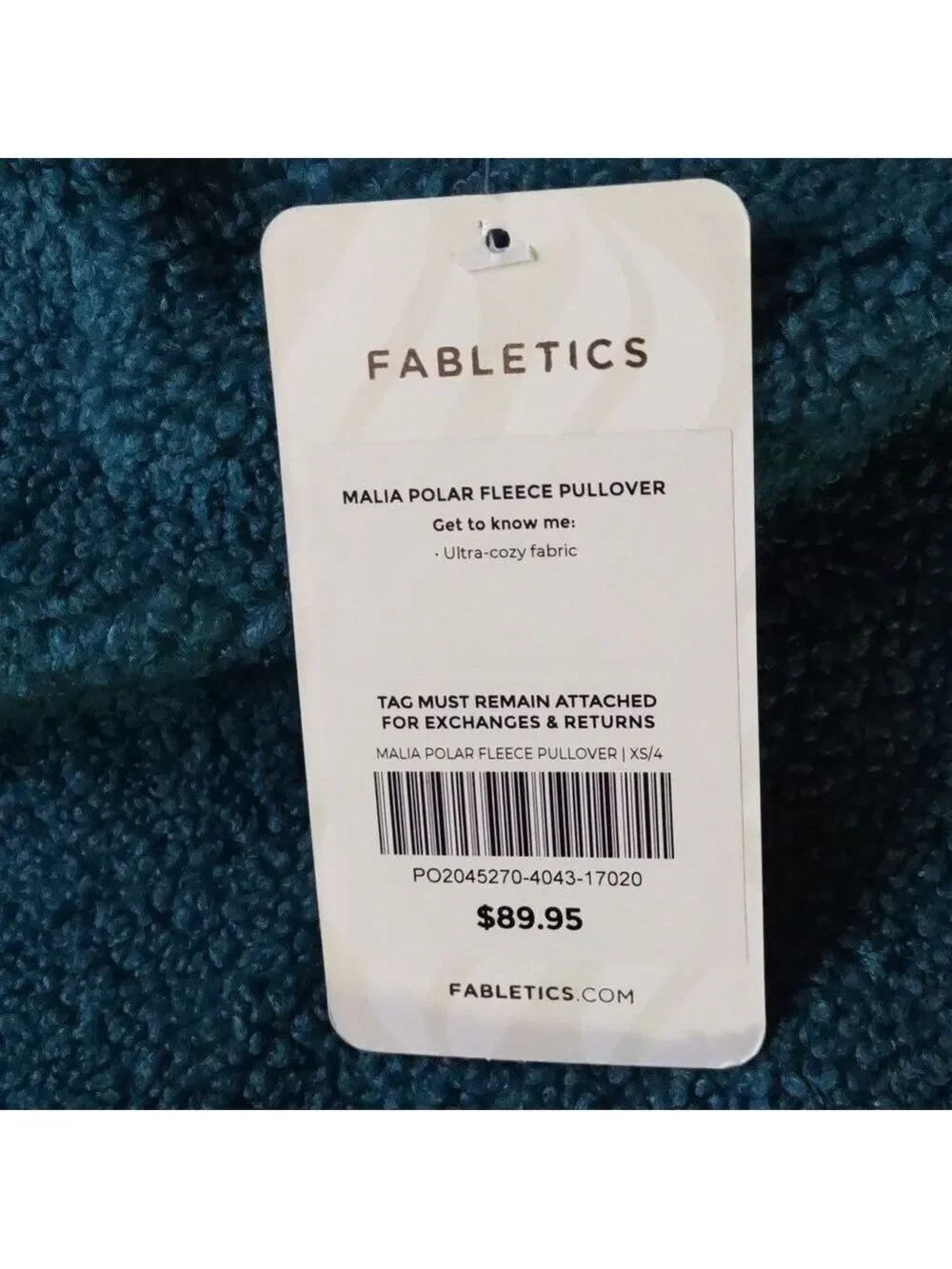 Fabletics Women's Malia Polar Fleece Pullover Green Extra Small